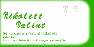 nikolett valint business card